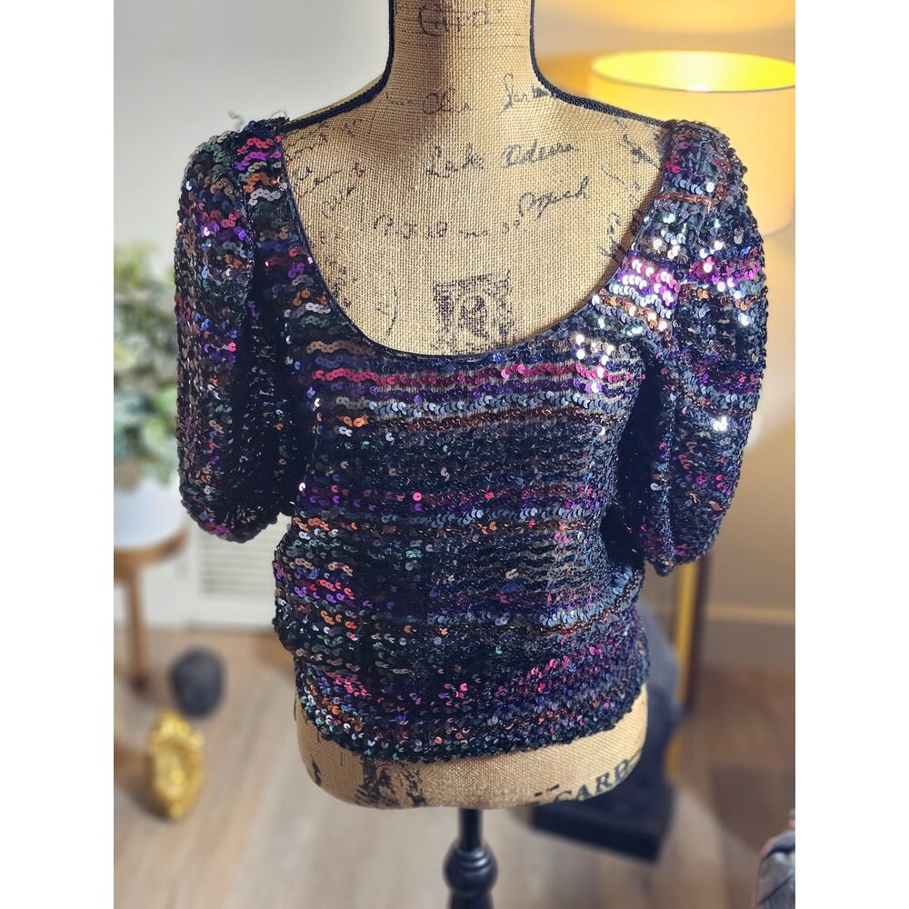 Vintage Union made womens sequence blouse